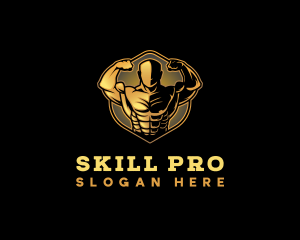 Training - Bicep  Muscle Training logo design