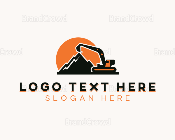 Contractor Mountain Excavator Logo