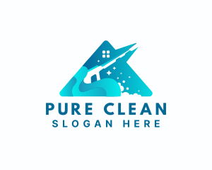 Pressure Washer Clean Housekeeping logo design