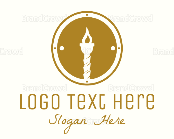 Gold Torch Badge Logo
