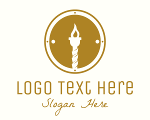 Sporting Event - Gold Torch Badge logo design