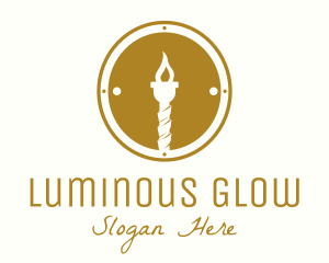 Illumination - Gold Torch Badge logo design