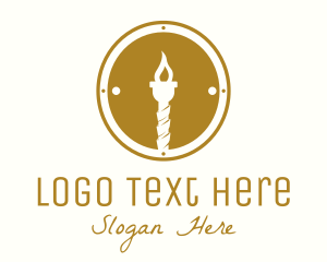 Light - Gold Torch Badge logo design