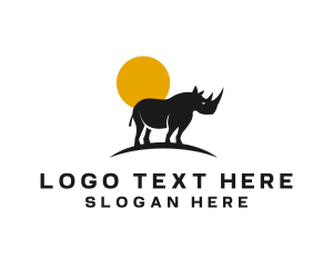 Horn - Wild Rhinoceros Zoo logo design