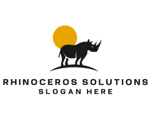 Rhinoceros - Wild Rhinoceros Zoo logo design
