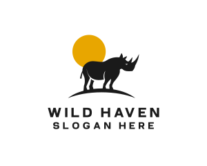 Wild Rhinoceros Zoo logo design