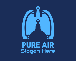 Oxygen - Blue Lungs Tech logo design
