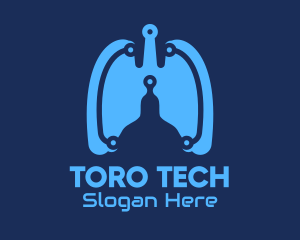 Blue Lungs Tech logo design