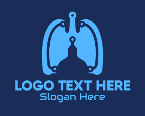 Lung - Blue Lungs Tech logo design