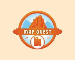 Utah Map Mountain logo design