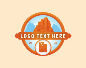 Tourism - Utah Map Mountain logo design