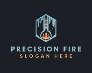 Fire Ice Thermometer logo design