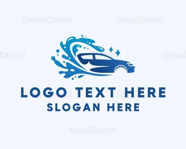 Blue Clean Car Wash Logo