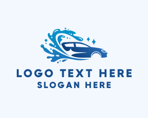 Sedan - Blue Clean Car Wash logo design