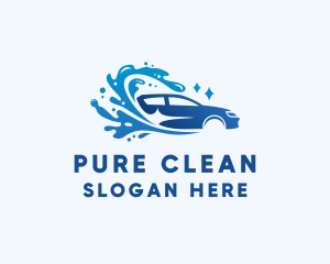 Blue Clean Car Wash  logo design