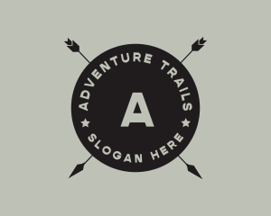 Hipster Arrow Fishing Camping logo design