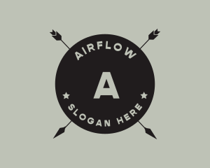 Hipster Arrow Fishing Camping logo design