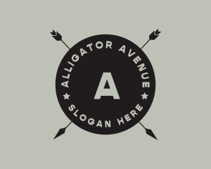 Hipster Arrow Fishing Camping logo design