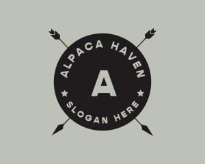 Hipster Arrow Fishing Camping logo design