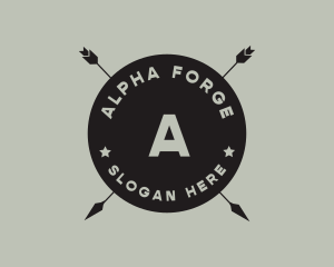 Hipster Arrow Fishing Camping logo design