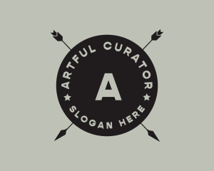 Hipster Arrow Fishing Camping logo design