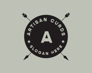 Hipster Arrow Fishing Camping logo design