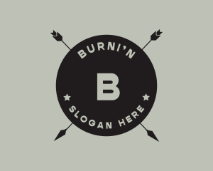 Hipster Arrow Fishing Camping logo design