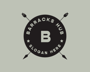 Hipster Arrow Fishing Camping logo design