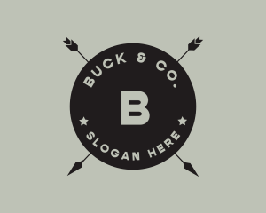 Hipster Arrow Fishing Camping logo design