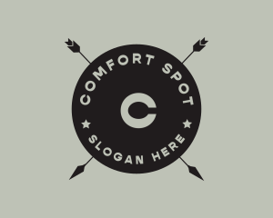 Hipster Arrow Fishing Camping logo design