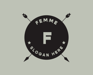 Hipster Arrow Fishing Camping logo design