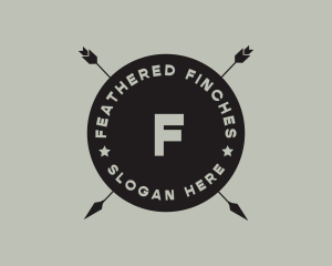 Hipster Arrow Fishing Camping logo design