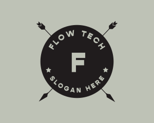 Hipster Arrow Fishing Camping logo design