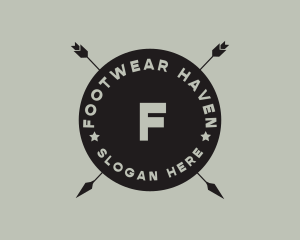 Hipster Arrow Fishing Camping logo design