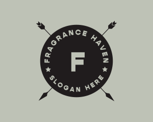 Hipster Arrow Fishing Camping logo design