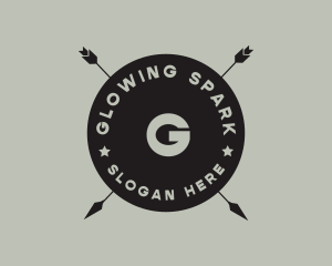 Hipster Arrow Fishing Camping logo design