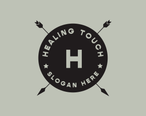 Hipster Arrow Fishing Camping logo design