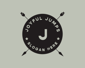 Hipster Arrow Fishing Camping logo design