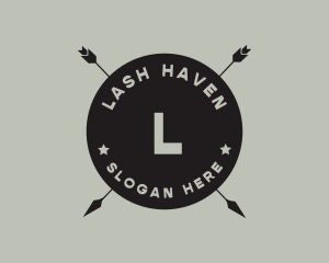 Hipster Arrow Fishing Camping logo design