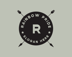 Hipster Arrow Fishing Camping logo design