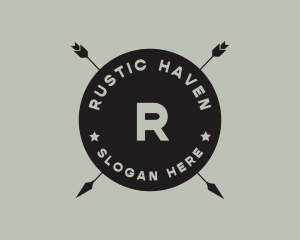 Hipster Arrow Fishing Camping logo design