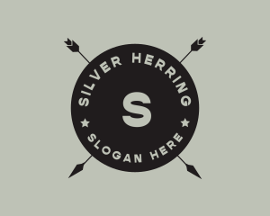 Hipster Arrow Fishing Camping logo design