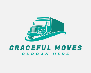 Truck Hauling Transport logo design