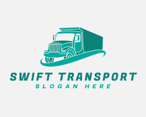 Truck Hauling Transport logo design