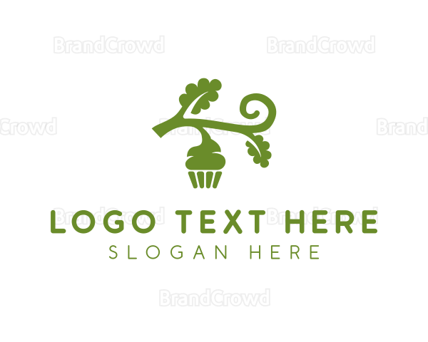 Organic Vegan Cupcake Logo