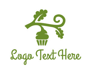 Treat - Green Organic Vegan Cupcake logo design