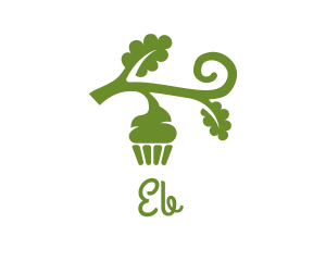 Baking - Green Organic Vegan Cupcake logo design