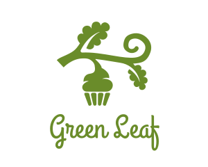 Vegan - Green Organic Vegan Cupcake logo design