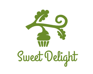 Treat - Green Organic Vegan Cupcake logo design