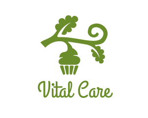 Vegan - Green Organic Vegan Cupcake logo design